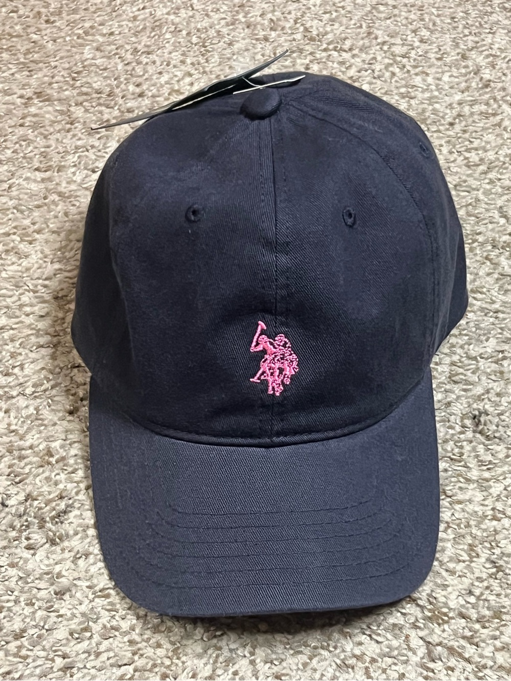 U.S. Polo Assn. Navy Cap with Pink Embroidery